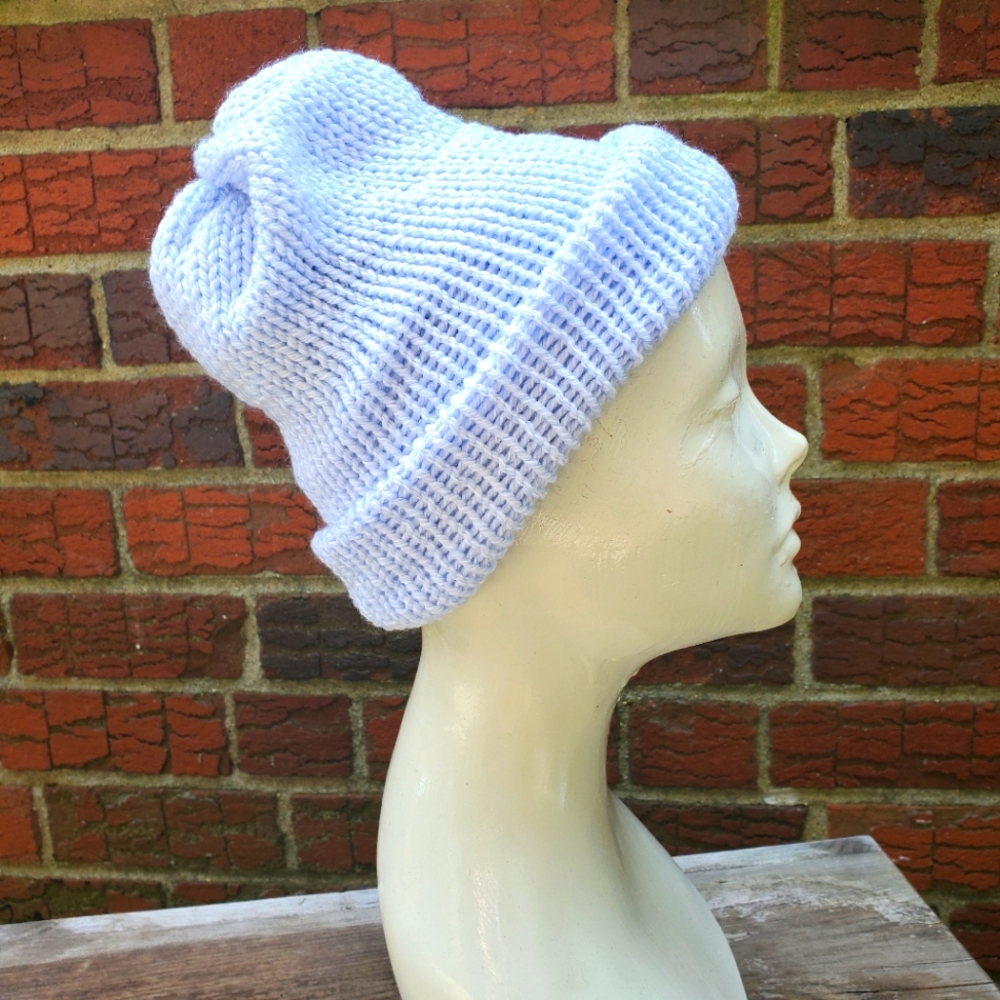 Handmade Hat: Cozy cotton wool blend  double knit